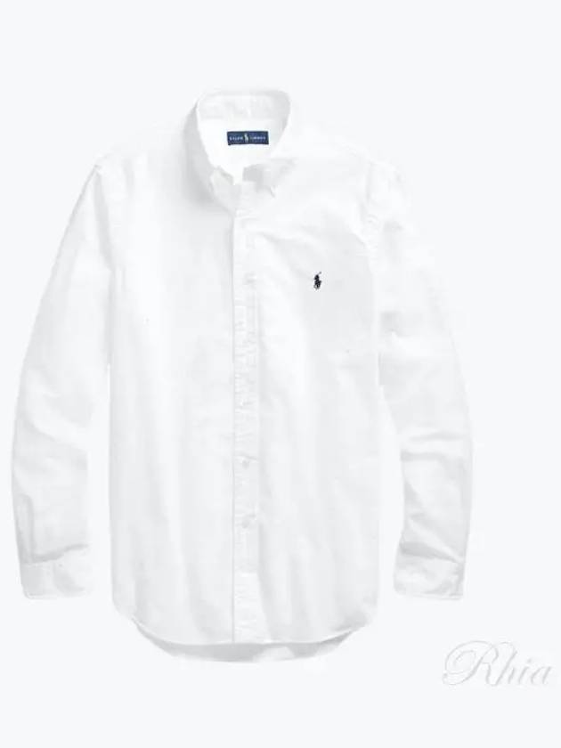 Embroidered Pony Logo Long Sleeve Shirt White - POLO RALPH LAUREN - BALAAN 2