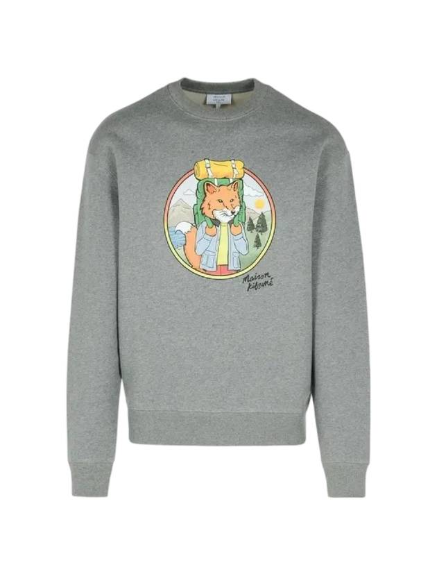 Rambling Fox Comfort Knit Top Sweatshirt Grey - MAISON KITSUNE - BALAAN 1