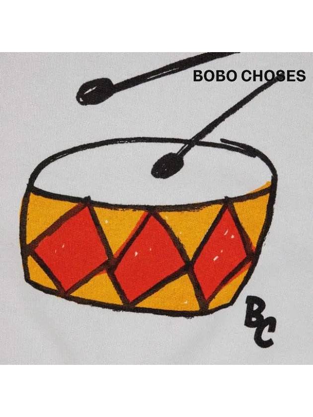 Kids Play Drum Sweatshirt Off White 124AC042 200 - BOBO CHOSES - BALAAN 3