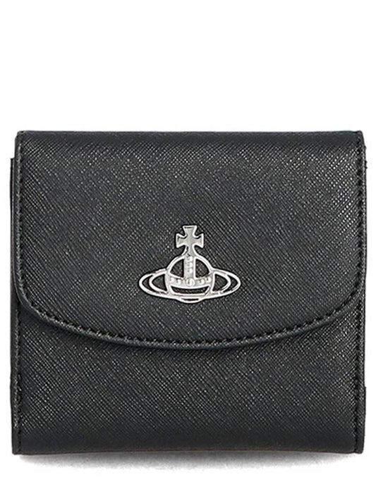 Logo Vegan Leather Half Wallet Black - VIVIENNE WESTWOOD - BALAAN 2