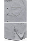 Embossed Logo Denim Long Sleeve Shirt Javel Grey - AMI - BALAAN 4