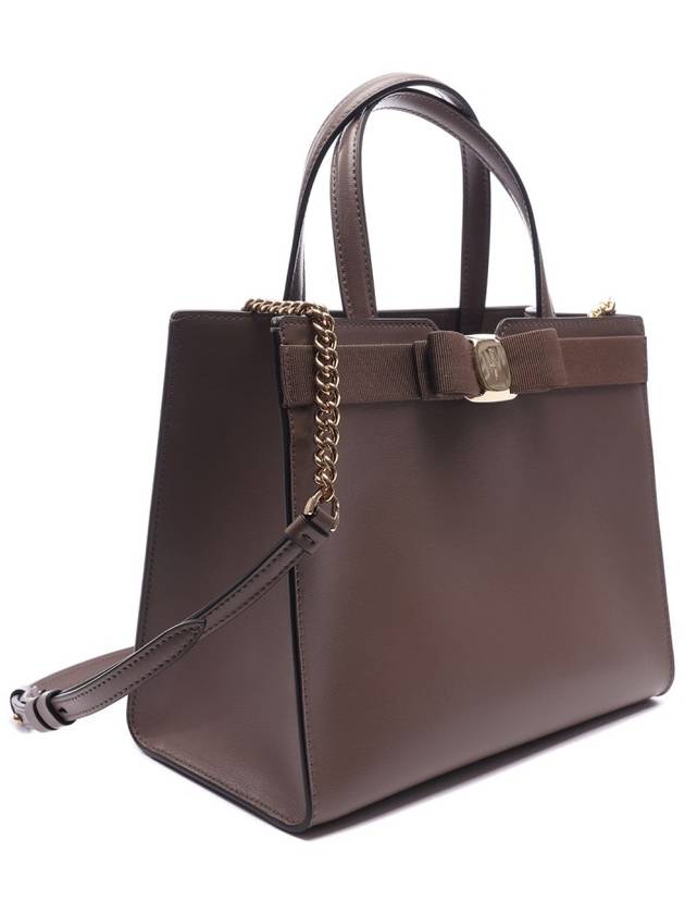 Vara Bow Top Handle Tote Bag Caraway Seed - SALVATORE FERRAGAMO - BALAAN 4