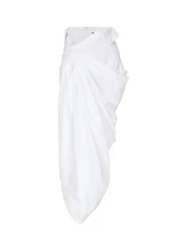 Collared Waist Drape Skirt White 270751 - ALEXANDER WANG - BALAAN 1