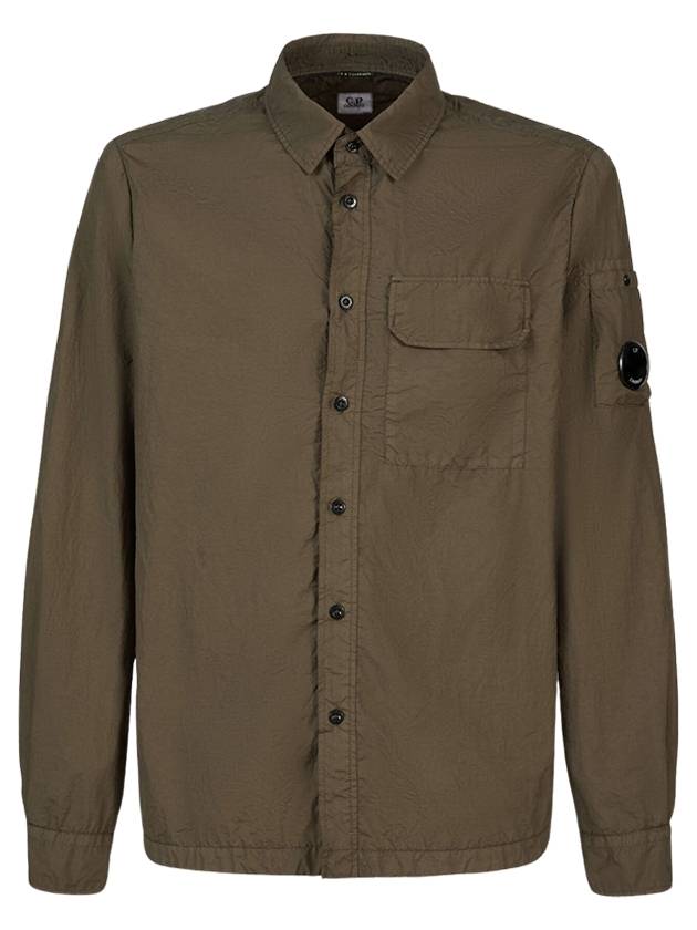 Tylon L Button Long Sleeve Shirt Green - CP COMPANY - BALAAN 2