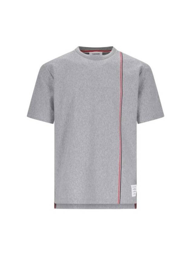 RWB Stripe Cotton Short Sleeve T-shirt Grey - THOM BROWNE - BALAAN 2