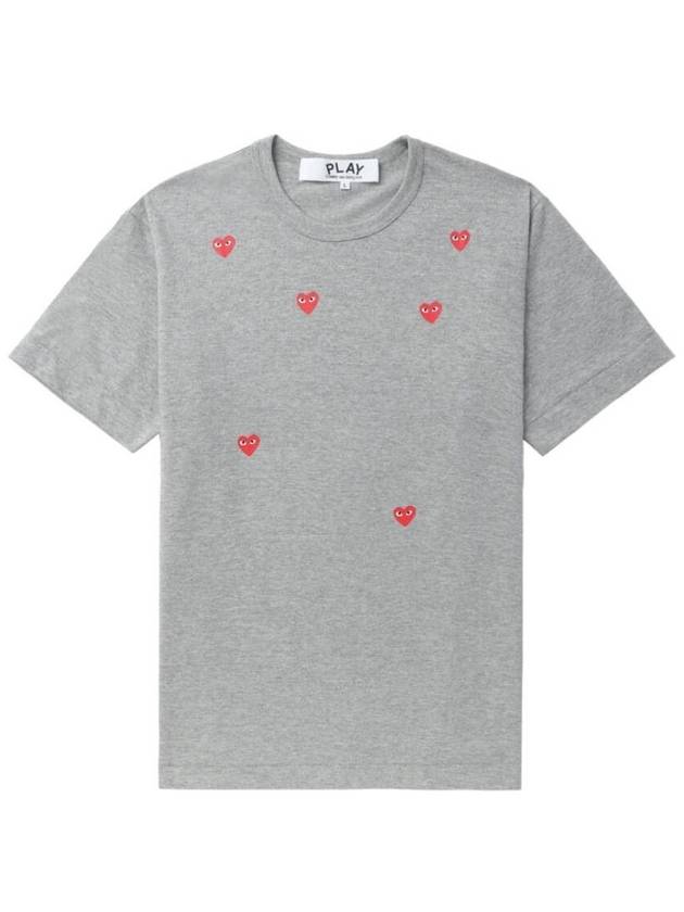 Cdg Play Multi Heart Printed Cotton T Shirt Size X Large - COMME DES GARCONS PLAY - BALAAN 1