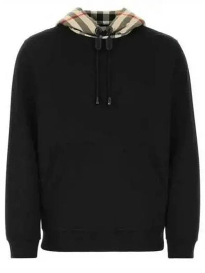 Check Hood Cotton Hoodie Black - BURBERRY - BALAAN 2