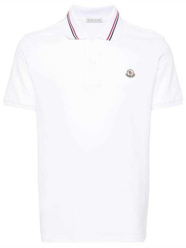 Logo Patch Polo Shirt White - MONCLER - BALAAN 2