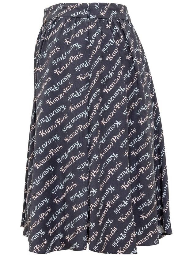 All Logo Print A Line Skirt Navy - KENZO - BALAAN 4