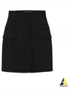 Nuoro Tailored Mini Wool H-Line Skirt Black - MAX MARA - BALAAN 2