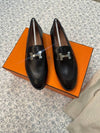 Paris Loafers Goatskin Palladium Noir - HERMES - BALAAN 7