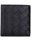 Intrecciato Slim Calfskin Leather Bi-Fold Wallet Black - BOTTEGA VENETA - BALAAN 5