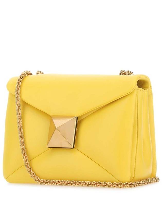 One Stud Nappa Leather Mini Chain Shoulder Bag Yellow - VALENTINO - BALAAN 3