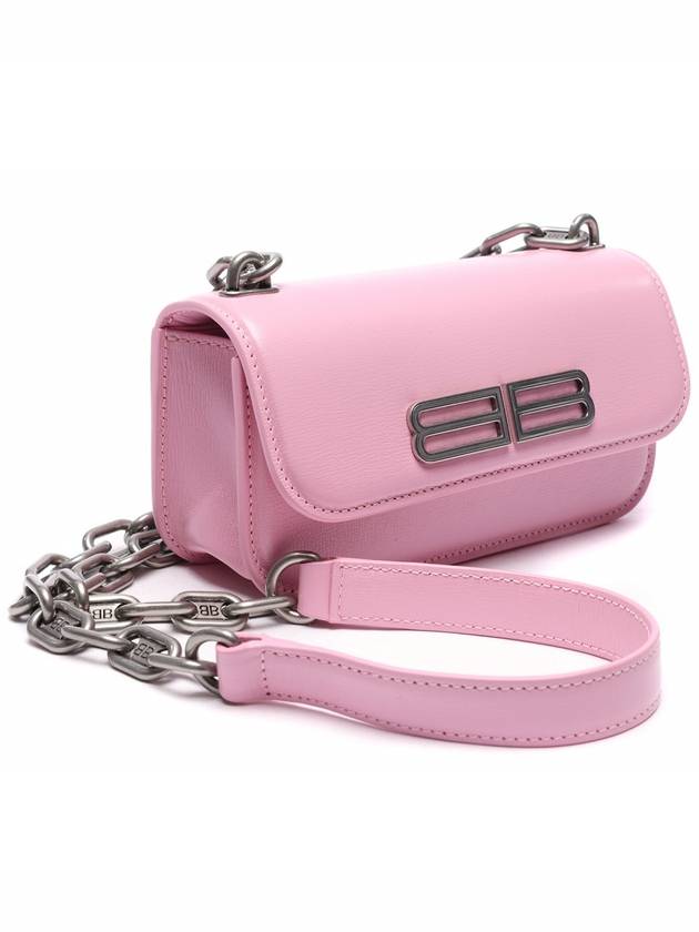 Gossip BB Logo Chain XS Cross Bag Pink - BALENCIAGA - BALAAN.