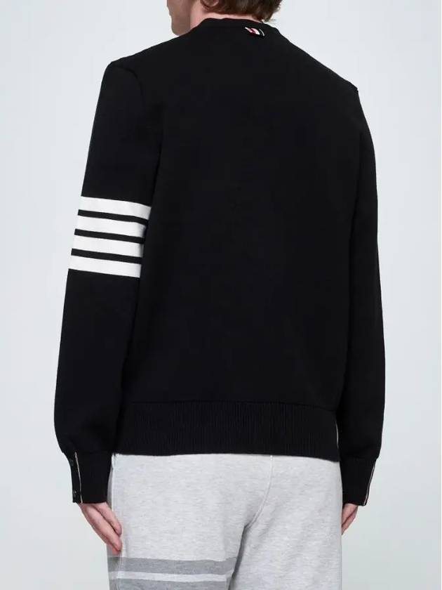 Milano Stitch 4-Bar Cardigan Black - THOM BROWNE - BALAAN 4