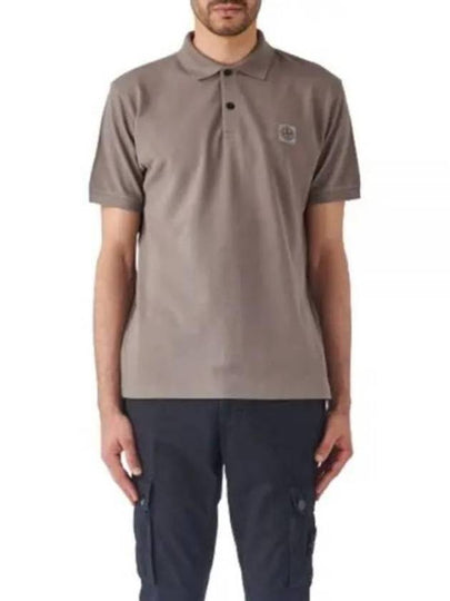 Compass Patch Short Sleeve Polo Shirt Grey - STONE ISLAND - BALAAN 2