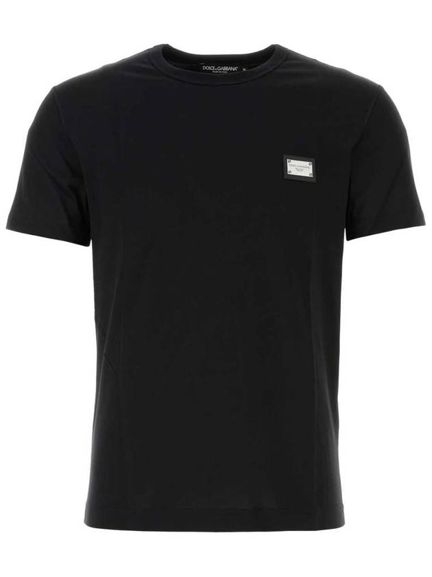 Logo Patch Crew Neck Cotton Short Sleeve T-Shirt Black - DOLCE&GABBANA - BALAAN 2