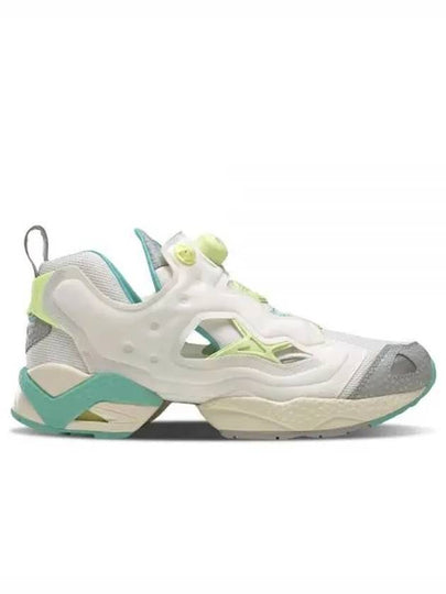 Instapump Fury 95 Low Top Sneakers White Yellow Green - REEBOK - BALAAN 2