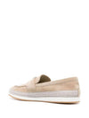 Triangle Logo Suede Loafers Beige - PRADA - BALAAN 5