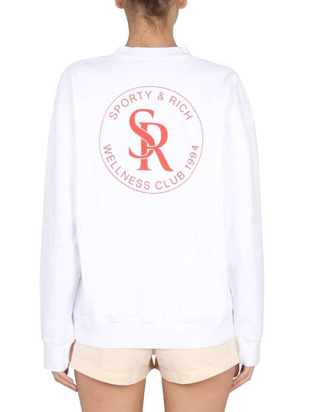 Women's Logo Print Sweatshirt White - SPORTY & RICH - BALAAN 8