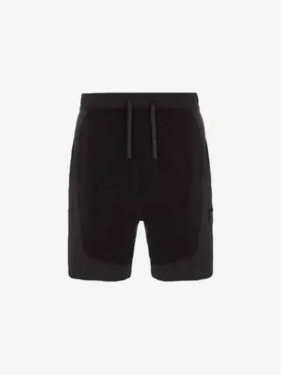 Cotton Terry Garment Dyed Shorts Black - STONE ISLAND - BALAAN 2