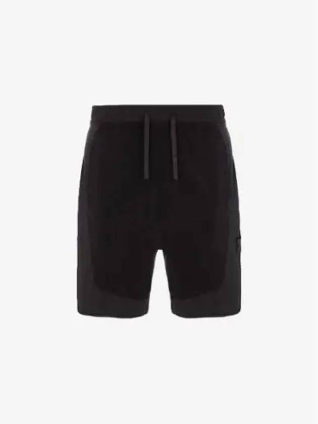 Cotton Terry Garment Dyed Shorts Black - STONE ISLAND - BALAAN 3