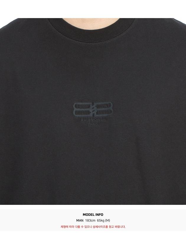 BB Embroidered Logo Short Sleeve T-Shirt Black - BALENCIAGA - BALAAN 9