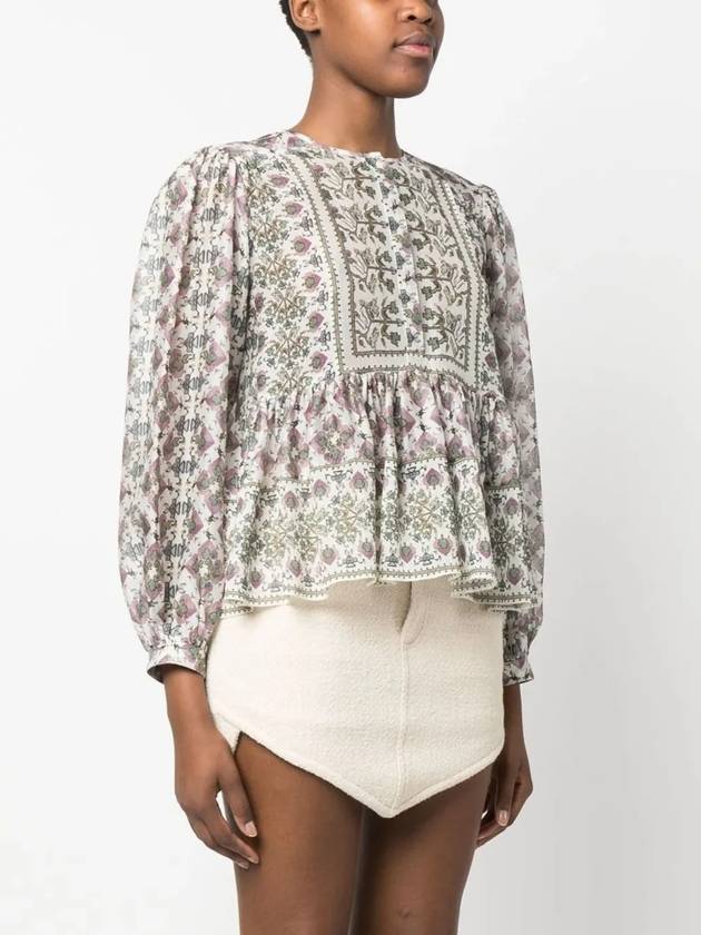 Silk Puff Sleeve Blouse Ivory - ISABEL MARANT - BALAAN 3