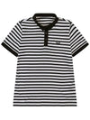 Striped basic golf t-shirt NAVY - WHITEBALL - BALAAN 10