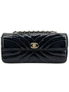 Chevron patent baguette shoulder bag chocolate bar - CHANEL - BALAAN 2