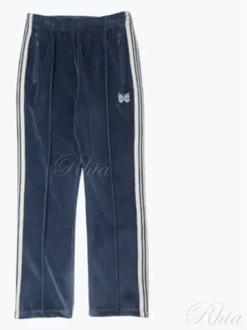 Narrow Track Pants C Pe Velor Marine Blue PU280 - NEEDLES - BALAAN 1