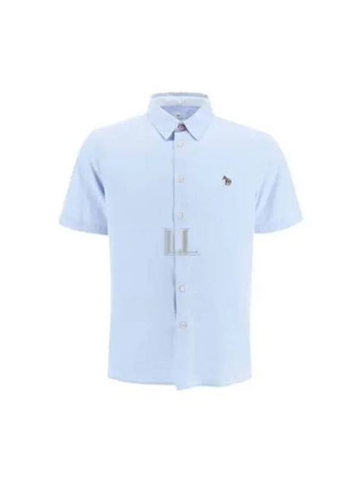 Zebra Patch Casual Fit Short Sleeve Shirt Light Blue - PAUL SMITH - BALAAN 2