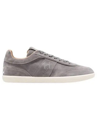 Stamp Logo Suede Low Top Sneakers Grey - TOD'S - BALAAN 2