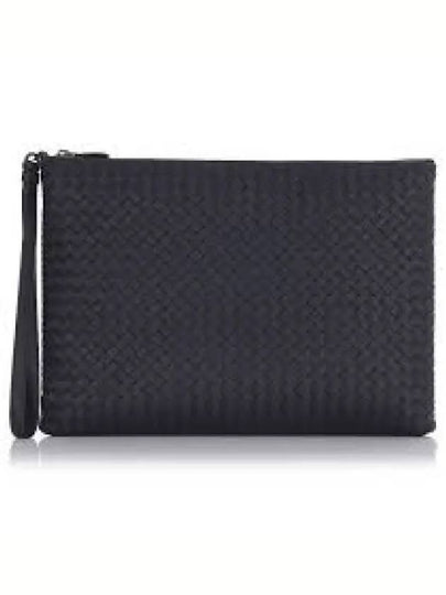 Men's Intrecciato Strap Clutch Bag Black - BOTTEGA VENETA - BALAAN 2