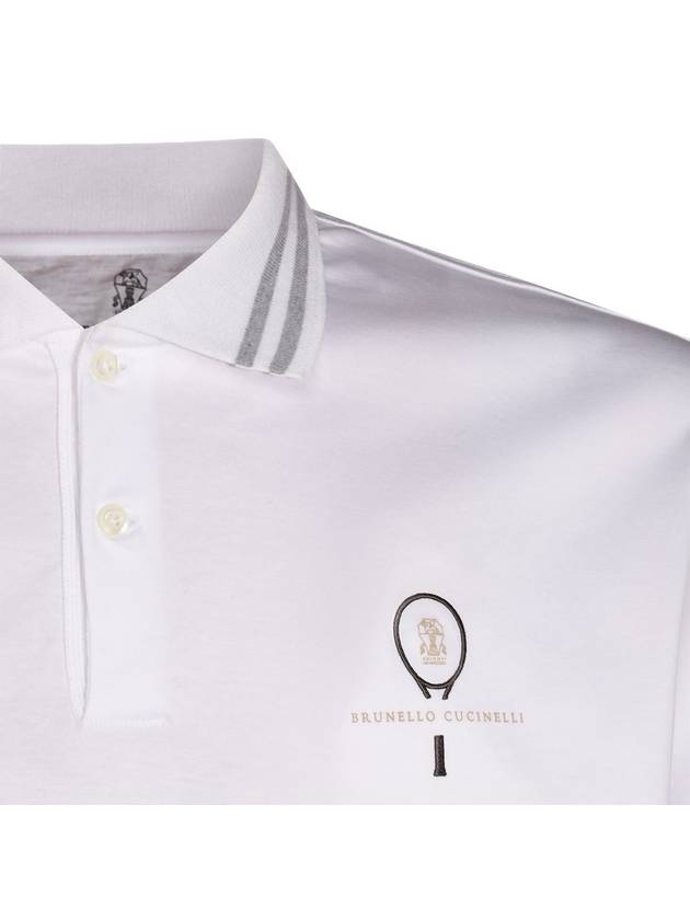 Logo Print Polo Shirt White - BRUNELLO CUCINELLI - BALAAN 6