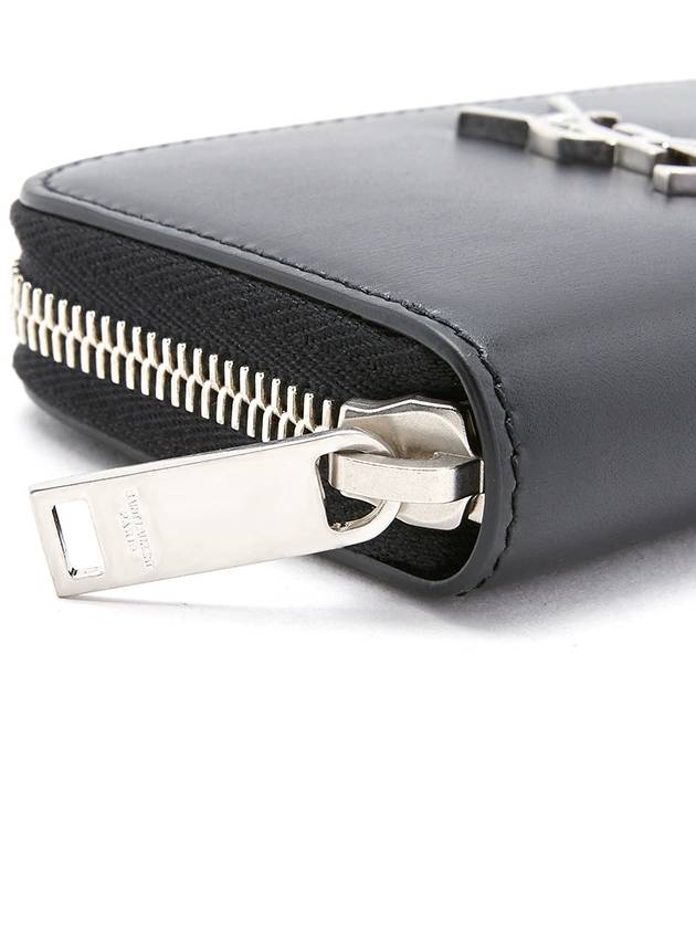 Monogram Zipper Silver Card Wallet Black - SAINT LAURENT - BALAAN 7