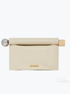 Round Square Logo Clutch Bag Ivory - JACQUEMUS - BALAAN 2