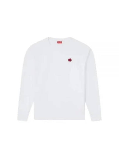 Boke Flower Embroidery Cotton Long Sleeve T-Shirt White - KENZO - BALAAN 2