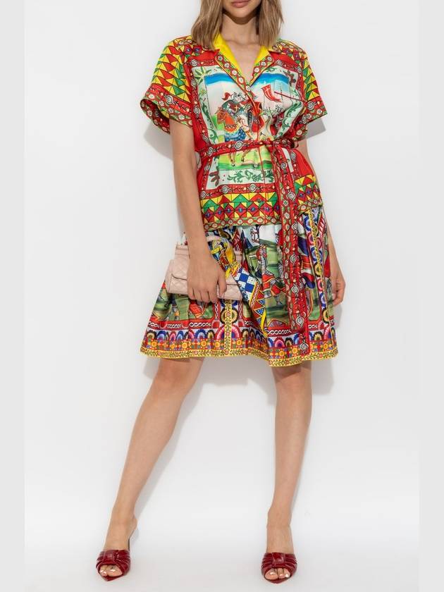 Graphic Print A-Line Skirt F4BU5TGDS12 - DOLCE&GABBANA - BALAAN 3