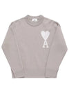 Big Heart Logo Wool Knit Top Light Beige - AMI - BALAAN 5