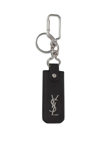 Logo Key Ring Black - SAINT LAURENT - BALAAN 1