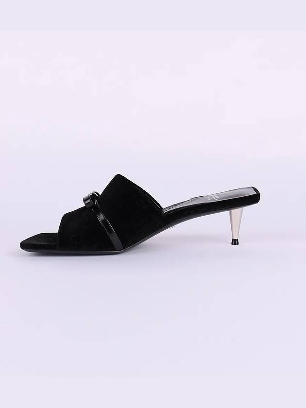 GG Velvet Sandal Heels Black - GUCCI - BALAAN 4