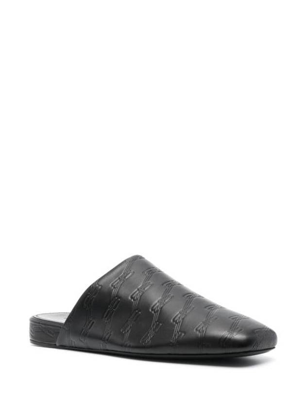 Debossed Logo Leather Mule Black - BALENCIAGA - BALAAN 3