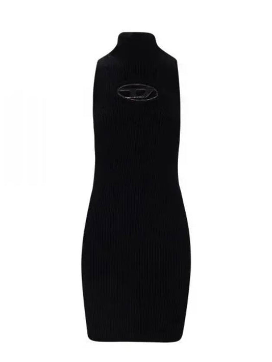 M-Onerva Logo Sleeveless Mini Dress Black - DIESEL - BALAAN.