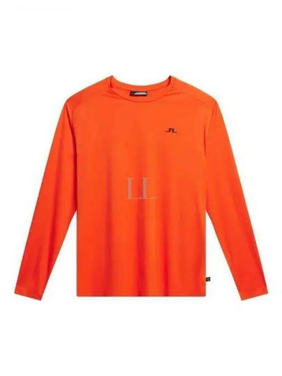 Golf Logo Print Ada Long Sleeve T-Shirt Tangerine Tango - J.LINDEBERG - BALAAN 2