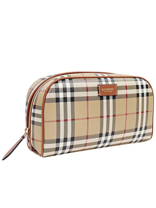 Medium Check Travel Pouch Bag Archive Beige - BURBERRY - BALAAN 4