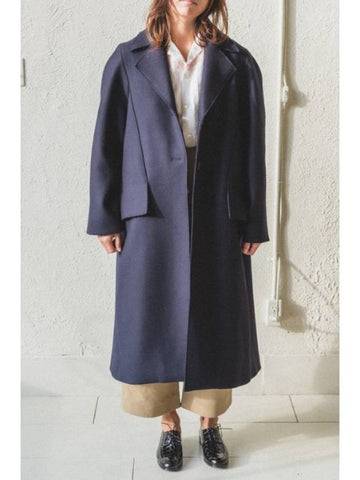 Women's volume oversized coat navy snw392 - STUDIO NICHOLSON - BALAAN 1