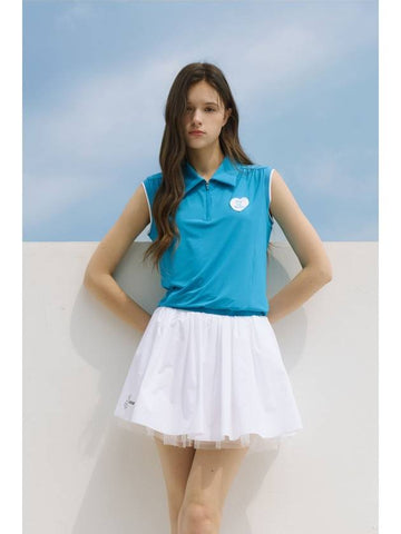 Give Me Heart Collar Sleeveless Coral Blue - GOXO - BALAAN 1