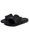 Rockstud Rubber Slippers Black - VALENTINO - BALAAN 2