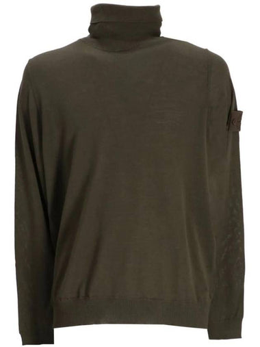 Wool Knit Turtleneck Green - STONE ISLAND - BALAAN 1